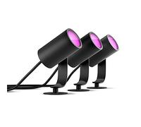 Philips Hue Lily 3 focos led de exterior inteligentes (IP44), luz led blanca y luces de colores, Compatible con Alexa y Google Home
