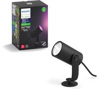 Philips Hue Lily Foco LED Exterior Inteligente 8W Bajo Voltaje Negro | Luz Blanca y de Colores Regulable, Control por App y Voz, Compatible con Alexa, Apple y Google Home, Apto para Jardín y Patio