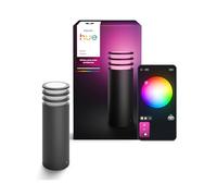 Philips Hue Lucca Lámpara LED Exterior Pedestal Inteligente Color, 1100 lm | Luz Blanca y de Colores Regulable, Control por App y Voz, Compatible con Zigbee y Matter, Ideal para Caminos y Patios