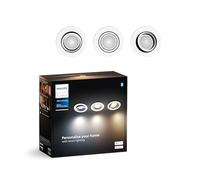 Philips Hue Milliskin Foco LED Empotrable Orientable, Blanco, Pack de 3 | 70mm, 400lm, Luz LED Inteligente Blanca y de Colores, Control por App y Voz, Compatible con Alexa, Google y Apple Home