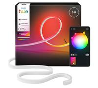 Philips Hue Neon Tira LED inteligente 5M, RGB, 1100 lm, iluminación exterior, tecnología Chromasync™, resistente al agua, baja tensión, control por app y voz, con Alexa, Google Assitant,Apple HomeKit
