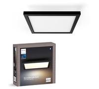 Philips Hue - Panel Led Inteligente Aurelle, 19W-1940 lúmens, Luz Blanca de Cálida a Fría, Compatible con Alexa y Google Home, 30x30cm, Negro