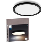 Philips Hue - Panel Led Inteligente Aurelle, 24.5W-2450 lúmens, Luz Blanca de Cálida a Fría, Compatible con Alexa y Google Home, 39cm de diámetro, negro