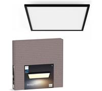 Philips Hue - Panel Led Inteligente Aurelle, 39W-3750 lúmens, Luz Blanca de Cálida a Fría, Compatible con Alexa y Google Home, 60x60cm, Negro