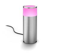 Philips Hue - Pedestal de Exterior LED Inteligente Hue Calla, 8W, Luz Blanca y de Colores, Conexión de baja tensión, Compatible con Alexa y Google Home, Color Acero (extensión)