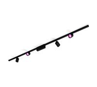 Philips Hue - Perifo Iluminación en carril Luz Blanca y de Colores - Set carril y 4 focos (negro) - 212cm - Anclajes incluidos
