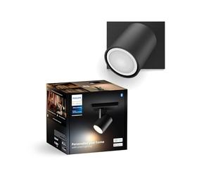 Philips Hue Runner 1 Foco LED Inteligente, Luz Blanca Cálida a Fría, Regulable, Bombilla LED Compatible con Alexa y Gogle Home, Color Negro
