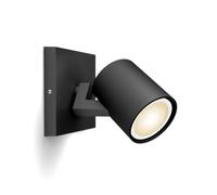 Philips Hue Runner Foco LED Inteligente Regulable + Interruptor, Negro | Bombillas LED GU10 5W 400lm, Luz Blanca de Cálida a Fría, Control por App y Voz, Compatible con Alexa, Google y Apple Home