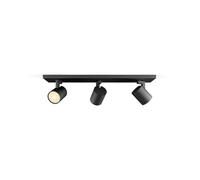 Philips Hue Runner Foco Triple LED Inteligente, con Interruptor Regulable, Luz Blanca de Cálida a Fría, Compatible con Alexa y Google Home, Color Negro