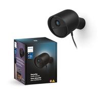 Philips Hue Secure Cámara de Video Vigilancia Inteligente para Exteriores o Interiores, Versión con Cable, Full HD Video, Control de Vigilancia y Luz Inteligente con Solo una App, Negro