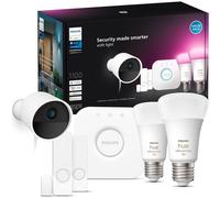 Philips Hue Secure Starter Pack Cámara de Vigilancia + 2 Sensores + 2 Bombillas + Philips Bridge