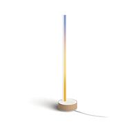 Philips Hue Signe Lámpara LED de Mesilla de Noche Inteligente 1040lm Blanco | Base de Madera, Luz Ambiente Blanca y de Colores Regulable, Control por App y Voz, Compatible con Alexa, Google y Apple Home