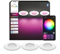 Philips Hue Slim Foco LED Empotrable Inteligente Fino 90mm Blanco Pack de 3 | 1000lm, Luz Blanca y de Colores, Tecnología Chromasync, Control por App y Voz, Compatible con Alexa, Google y Apple Home