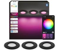 Philips Hue Slim Foco LED Empotrable Inteligente Fino 90mm Negro, Pack de 3 | 1000lm, Luz Blanca y de Colores, Tecnología Chromasync, Control por App y Voz, Compatible con Alexa, Google y Apple Home