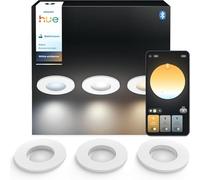 Philips Hue White Ambiance Adore Juego de 3 focos empotrables, Cromo, 3 x 5 W, iluminación de baño regulable, todo blanco, controlable mediante app, compatible con Amazon Alexa.