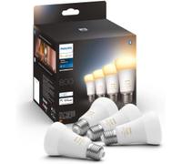 Philips Hue White Ambiance E27 LED bulb, 806lm, warm to cool white, dimmable, controllable via app, compatible with Amazon Alexa (Echo, Echo Dot), pack of 4, old generation