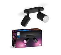 Philips Hue White & Color Ambiance Fugato Spot 2 flg negro 2x350lm, regulable, 16 millones de colores, controlable mediante app, compatible con Amazon Alexa (Echo, Echo Dot)