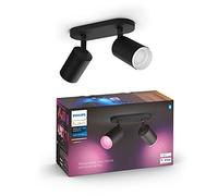 Philips Hue White & Color Ambiance Fugato Spot 2 flg negro 2x350lm, regulable, 16 millones de colores, controlable mediante app, compatible con Amazon Alexa (Echo, Echo Dot)