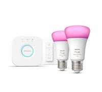 Philips Hue White & Color Ambiance Kit de inicio: 2 bombillas inteligentes E27 (1100) + regulador de intensidad