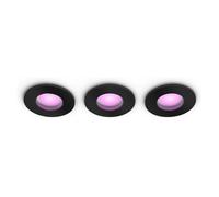 Philips Hue White & Color Ambiance Pack de 3 focos empotrables Xamento inteligentes LED GU10 Bluetooth, Negro