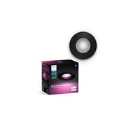 Philips Hue White & Color Ambiance Xamento focos empotrables 1 pack, lámparas de baño regulables, sistema de iluminación Hue, 16 millones de colores, control de la luz mediante voz y app, negro