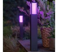 Philips Hue Impress Poste o columna exterior LED inteligente negro, luz blanca y de colores, compatible con Amazon Alexa, Apple HomeKit y Google Assistant