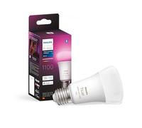 Philips Hue White & Colour Ambiance E27 LED bulb, 1100lm, 16 million colours, dimmable, controllable via app and voice, compatible with Amazon Alexa (Echo, Echo Dot), 1-pack, old generation
