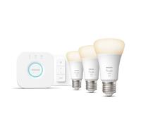 Philips Hue White Kit de inicio: 3 bombillas inteligentes E27 (1100) + regulador de intensidad