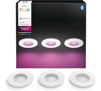 Philips Hue Xamento Foco LED Empotrable Inteligente Baño Blanco Pack de 3 | Luz Blanca y de Colores, 70mm, 400lm, Resistentes a Humedad, Control por App y Voz, Compatible con Alexa, Google y Apple Home