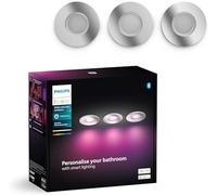 Philips Hue Xamento Foco LED Empotrable Inteligente Baño Cromado, Pack de 3 | 350lm, 5.7W, GU10, Luz Blanca y de Colores, 2000-6500K, Resistente a Humedad, Compatible con Alexa, Google y Apple Home