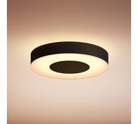 Philips Hue Xamento Lámpara LED de Techo Inteligente Baño, M, Negro | 2350lm, 33.5W, Luz Blanca y de Colores Regulable, 2200-6500K, Resistente a Humedad, Compatible con Alexa, OK Google