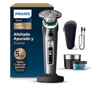 Philips i9000 Prestige, Afeitadora Eléctrica Hombre, Máquina de Afeitar Barba en Seco y Húmedo, Tecnología SkinIQ, Base de Carga, Recargable, Estuche de Viaje, Centro de limpieza, XP9202/30
