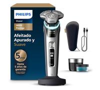 Philips i9000 Prestige, Afeitadora Eléctrica Hombre, Máquina de Afeitar Barba en Seco y Mojado, Tecnología SkinIQ, Base de Carga, Recargable, Estuche de Viaje, Centro de limpieza, XP9205/30