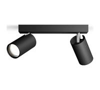 Philips Idris - Foco de Baño (2 luces), bombillas GU10 no incluida, Negro, IP44, Resistente al agua
