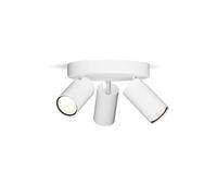 Philips Idris - Foco de Baño formato redondo (3 luces), bombillas GU10 no incluida, blanco, IP44, resistente al agua