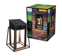 PHILIPS Juda Aplique de Pared Exterior Solar Ultraeficiente, Bombilla Solar Reemplazable, Sensor de Movimiento, 4000K, Negro