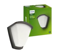 PHILIPS Kiskadee Aplique de Pared Exterior, IP44 Resistente a la Intemperie, Duradero, Aluminio, Diseño Moderno, Gris Antracita, Bombilla E27 Se Vende Por Separado