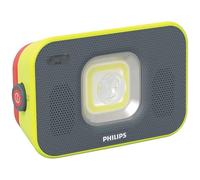 Philips lámpara de Trabajo LED Xperion 6000 Flood Audio, proyector LED Recargable con Zoom y luz Regulable, Altavoces Bluetooth, 1000 LM, detección de Movimiento