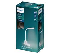 Philips - Lámpara LED de mesa tipo Flexo Philips Hat 4.5W con 3 escenas de luz (3000, 4000 y 5700K) - Carga USB