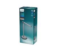 Philips - Lámpara LED de mesa tipo Flexo Philips Sword Antracita 12W con 3 escenas de luz (3000-4000 - 5000K) - Carga USB