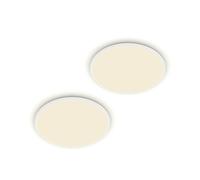 Philips Lámpara LED de techo SuperSlim, juego de 2, IP44, Ø 25 cm, 4000 K