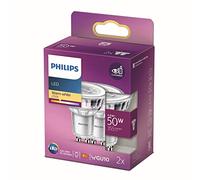 Philips Lámpara LED GU10 clásica, reflector, 355 lúmenes equivalentes a 50 W, blanco cálido (2700 Kelvin)