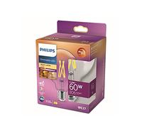 Philips LED - Bombilla LED Clásica, G93 E27, Luz Blanca Cálida Regulable, 60W