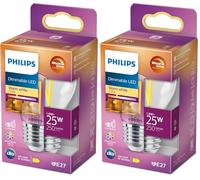 Philips LED - Bombilla LED Clásica Vela y Brillo, B38 E27, Luz Blanca Cálida Regulable, 25W (Paquete de 2)