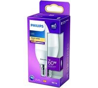 Philips LED - Bombilla LED Vela y Lustre, B38 E14, Luz Blanca Cálida, 60W