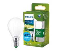 Philips LED Bombilla UltraEfficient Frosted P45 de Philips, rosca Edison pequeña E14, clase energética A, 806 lm, 60 W equivalentes, blanco cálido (2700 K), EyeComfort, 50.000 horas, 1 ud