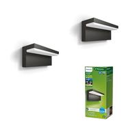 Philips LED Bustan Aplique ultraeficiente 3,8 W 2700 K Antracita HV, paquete doble