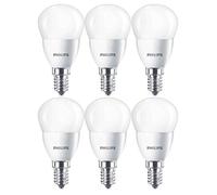 Philips LED E14 casquillo pequeño Edison Mini Globe Bombilla, 5,5 W (40 W) - Blanco Cálido, Sintético, Blanco cálido, E14, 5.5 W 230 V Pack de 6