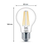 Philips LED E27 7W 850lm 4.000K transparente 6 ud