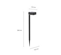 Philips LED lámpara con pica solar Vynce, cabeza 10,5 x 10,5 cm